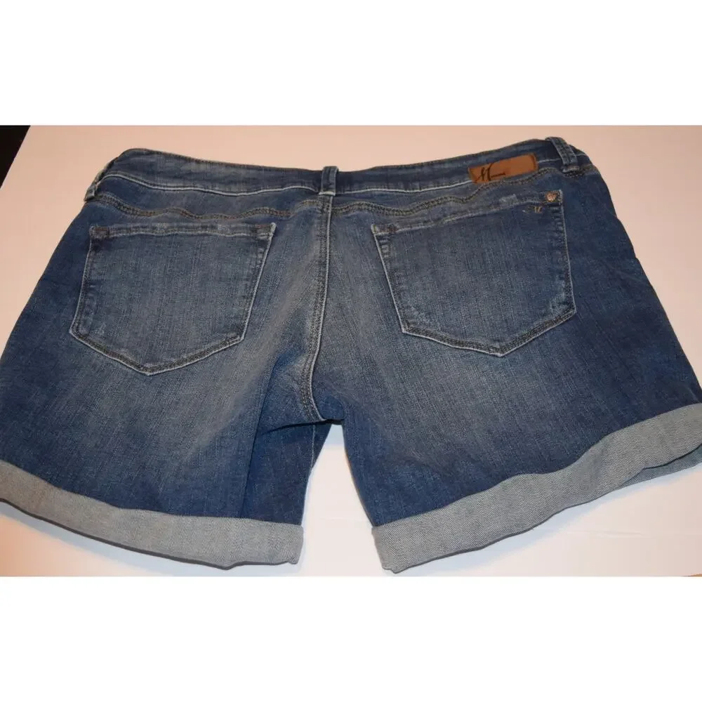 Mavi Pixie Denim Shorts Womens 31 Mid Rise Stretch Cuffed Blue Jean - Picture 8 of 8
